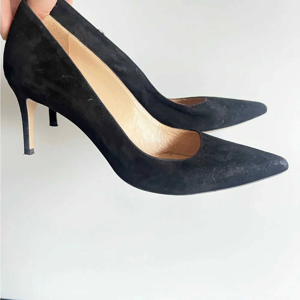 M. Gemi The Esatto 70mm Black Suede Leather Stiletto Heels Size EU 37